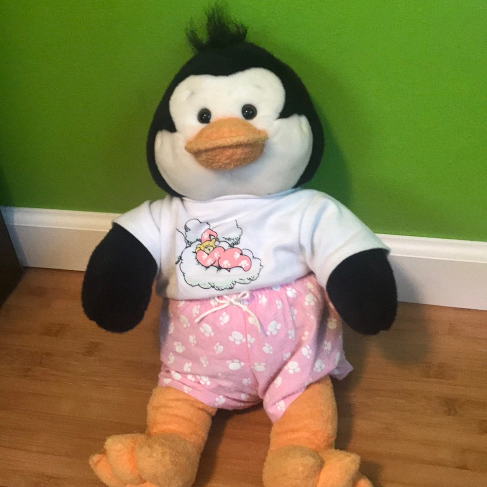 Build a bear penguin with glow in dark pajamas